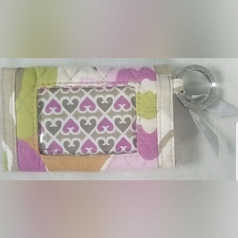 Used Vera Bradley Floral Leaves Bifold with ID Holder Clip Lock Purse Wallet
